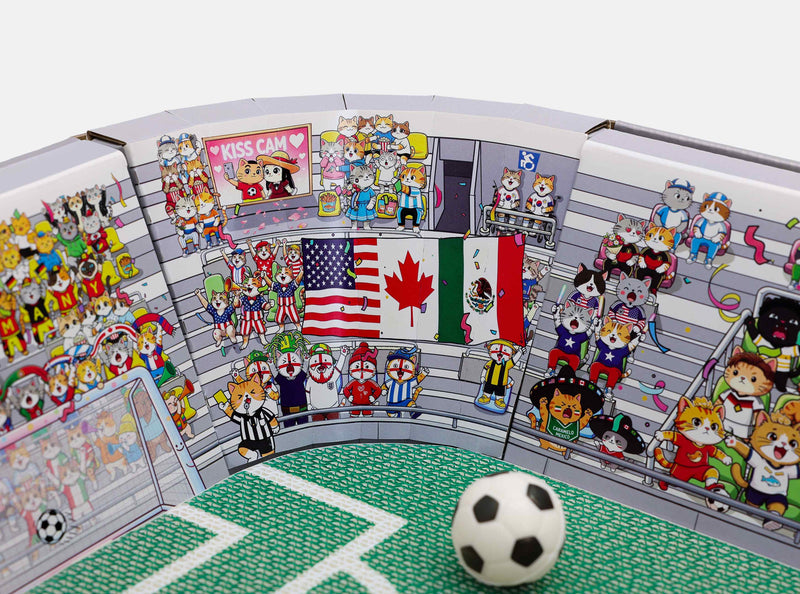 Cat fans from around the world gathered in the international fan section of a stadium